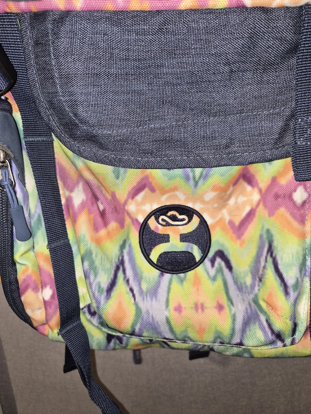 Vintage Hooey Multicolor Chevron Hiking Backpack – Navy Blue
